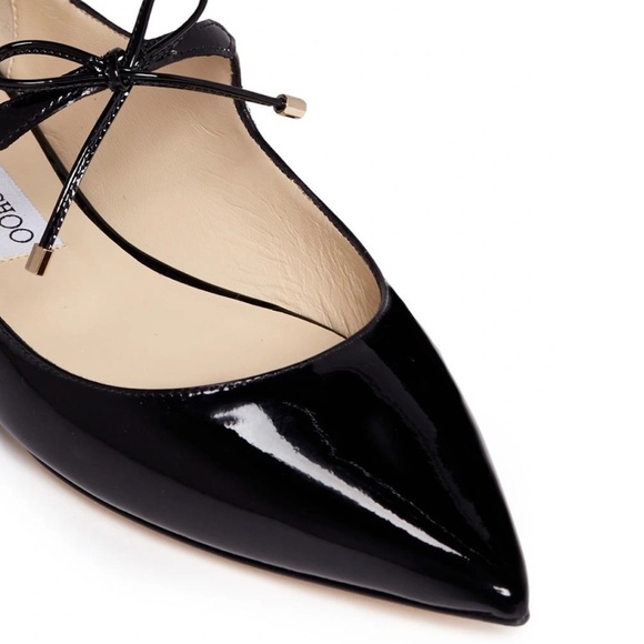 Jimmy Choo⎜Sage Double Bow Patent Leather Flats⎜Black - Picture 14 of 16